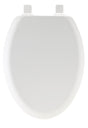 Mayfair 141EC-000 Toilet Seat, 18-1/2 in L, Elongated, Wood, White, Twist Hinge, For: Elongated Bowls