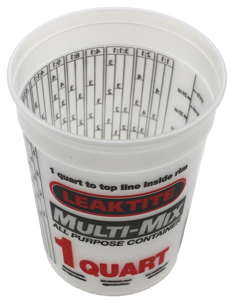 Leaktite #2M3 Multi-Mix Container, 1 qt, HDPE, Clear