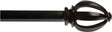 Kenney KN80210 Curtain Rod, 3/4 in Dia, 66 to 120 in L, Black