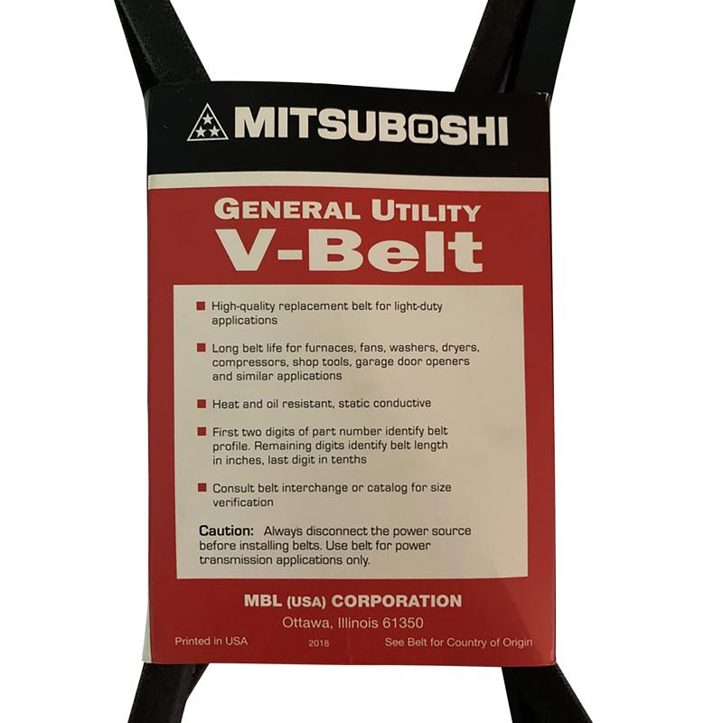 Mitsuboshi FHP General Utility V-Belt 0.38 in. W X 45 in. L For Fractional Horsepower Motors