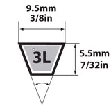 Mitsuboshi FHP General Utility V-Belt 0.38 in. W X 45 in. L For Fractional Horsepower Motors