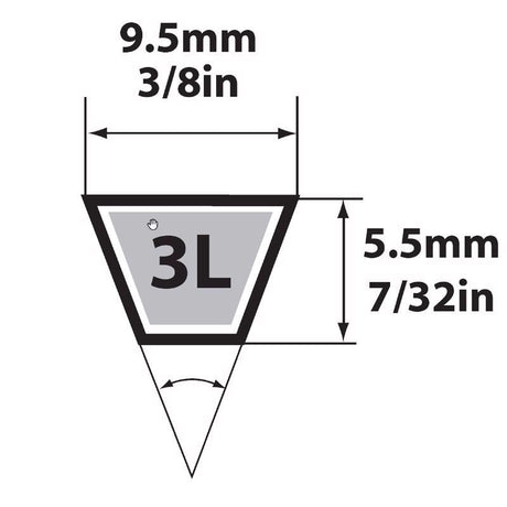 Mitsuboshi FHP General Utility V-Belt 0.38 in. W X 45 in. L For Fractional Horsepower Motors