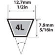 Mitsuboshi FHP General Utility V-Belt 0.5 in. W X 63 in. L For Fractional Horsepower Motors