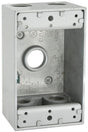 Hubbell 5331-0 Weatherproof Box, 18.3 cu-in, 5-Outlet, 1-Gang, Aluminum, Gray, Powder-Coated