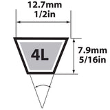 Mitsuboshi FHP General Utility V-Belt 0.5 in. W X 84 in. L For Fractional Horsepower Motors