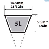 Mitsuboshi FHP General Utility V-Belt 0.63 in. W X 37 in. L For Fractional Horsepower Motors
