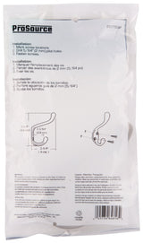 ProSource H6271007SN-PS Coat and Hat Hook, 22 lb, 2-Hook, 1-1/64 in Opening, Zinc, Satin Nickel