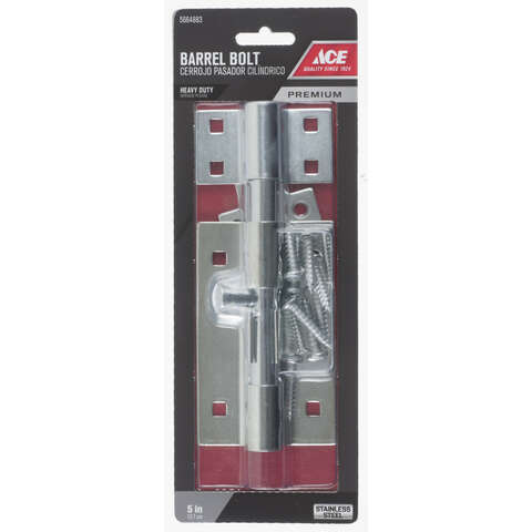 Ace 5 in. L Polished Stainless Steel Heavy Duty Barrel Bolt 1 pk