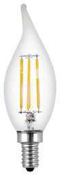 Feit Electric BPCFC40/927CA/FIL/2 LED Bulb, 120 V, 300 Lumens, 3.3 W, Flame Tip Lamp, 40 W Equivalent, Dimmable, 2 PK
