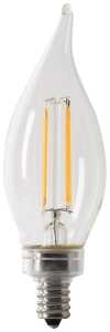 Feit Electric BPCFC40/950CA/FIL/4 LED Bulb, Decorative, 300 Lumens, 3.3 W, Flame Tip Lamp, 60 W Equivalent, Dimmable, Pack of 6