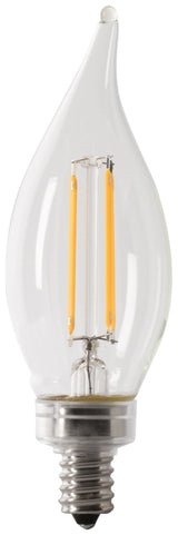 Feit Electric BPCFC40/950CA/FIL/4 LED Bulb, Decorative, 300 Lumens, 3.3 W, Flame Tip Lamp, 60 W Equivalent, Dimmable, Pack of 6