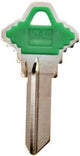 Hy-Ko 13005SC1PG Key Blank, Brass/Plastic, For: Schlage Cabinet, House Locks and Padlocks, Green, Pack of 5