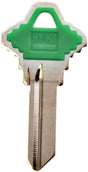 Hy-Ko 13005SC1PG Key Blank, Brass/Plastic, For: Schlage Cabinet, House Locks and Padlocks, Green, Pack of 5