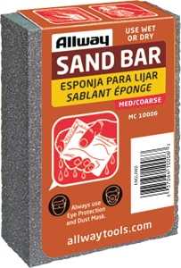 ALLWAY MC Sand Bar, 4 in L, 2-1/2 in W, Coarse, Medium, Aluminum Oxide Abrasive, Pack of 10