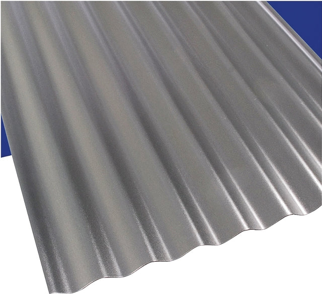 Suntop 108975 Corrugated Roofing Panel, 12 ft L, 26 in W, 0.063 Thick Material, Polycarbonate, Gray, Pack of 10