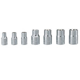 Craftsman 16 mm X 1/4 and 3/8 in. drive Metric 6 Point External Torx Socket Set 7 pc