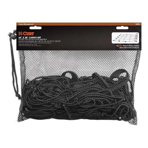 Curt Black Adjustable Cargo Net 44 in. L 1 pk