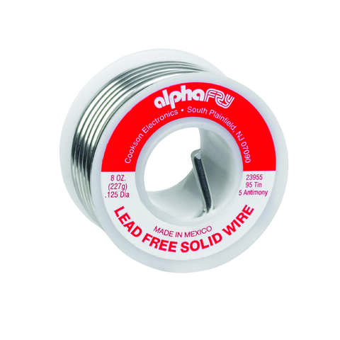 Alpha Fry 8 oz Lead-Free Solid Wire Solder 0.125 in. D Tin/Antimony 95/5 1 pc