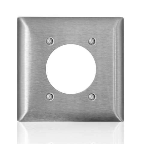 Leviton C-Series Stainless Steel Silver 2 gang Metal Single Outlet Wall Plate 1 pk