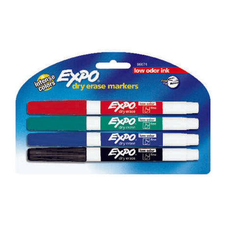 EXPO Low Odor Assorted Color Dry Erase Marker 4 pk, Pack of 6