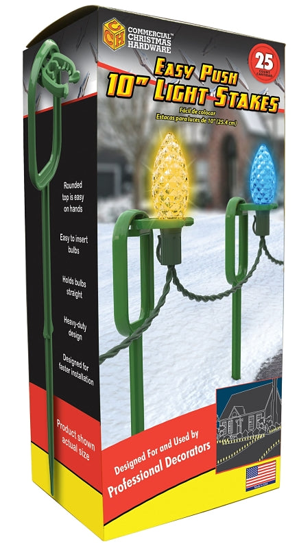 Adams Easy Push 9110-99-5635 Light Stake, 10 in L, Green, Pack of 10