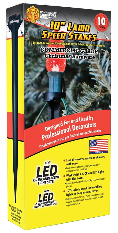 Adams 9140-99-5638 Lawn Speed Stake, 10 L, Nylon, Black, Pack of 18