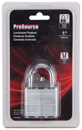 ProSource HD00012-3L Padlock, Standard Shackle, 1/4 in Dia Shackle, 1-1/4 in H Shackle, Steel Shackle, Steel Body