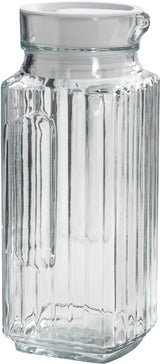 Anchor Hocking 93411R Bistro Pitcher with White Stopper, 1 qt Capacity, Glass, Clear, Pack of 4