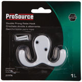 ProSource 23263WHB-PS Coat and Hat Hook, 22 lb, 2-Hook, 7/8 in Opening, Zinc, Powder-Coated