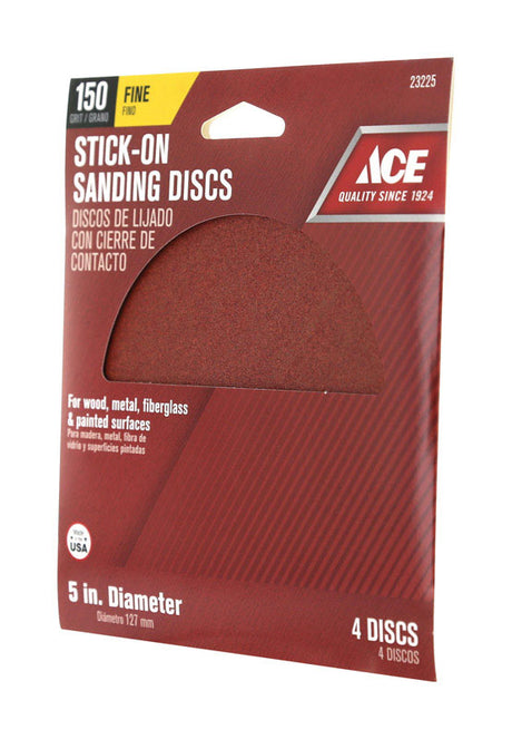 Ace 5 in. Aluminum Oxide Adhesive Sanding Disc 150 Grit Fine 4 pk, Pack of 5
