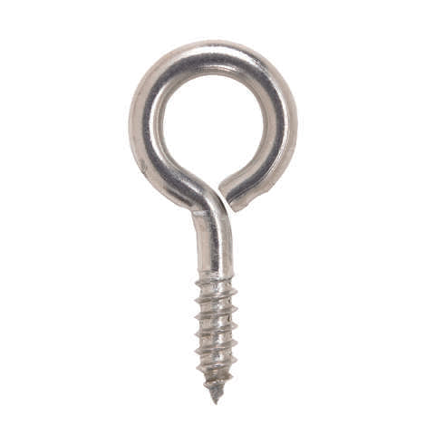 Hampton 9/32 in. D X 2-5/16 in. L Polished Stainless Steel Screw Eye 120 lb. cap. 1 pk, Pack of 20