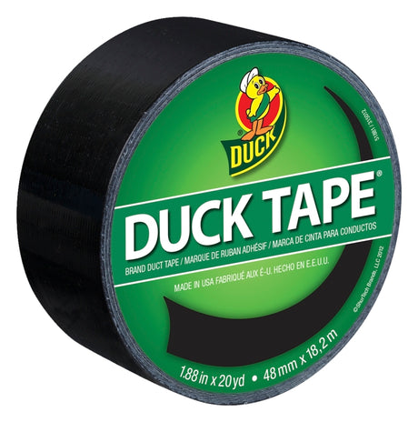 Duck 1265013 Duct Tape, 20 yd L, 1.88 in W, Vinyl Backing, Black