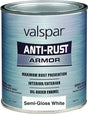 Valspar Armor Series 044.0021841.005 Enamel Paint, Oil Base, Semi-Gloss Sheen, White, 1 qt, Can