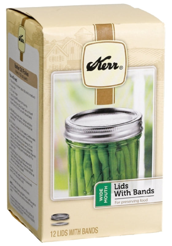 Kerr 2139300 Mason Jar Lid and Band Pack of 12