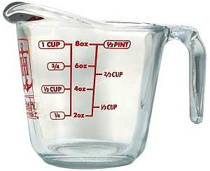Anchor Hocking 551750L13 Measuring Cup, Glass, Clear, Pack of 4