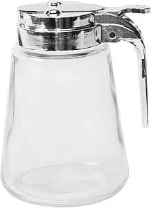 Anchor Hocking 97287 Syrup Pitcher, 8 oz Capacity, Glass/Stainless Steel, Clear, Pack of 4
