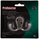 ProSource 23263SNB3L-PS Coat and Hat Hook, 22 lb, 2-Hook, 7/8 in Opening, Zinc, Satin Nickel