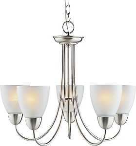 Boston Harbor A2242-6 Chandelier, 120 V, 60 W, 1-Tier, 5-Lamp, A19/CFL Lamp, Metal Fixture