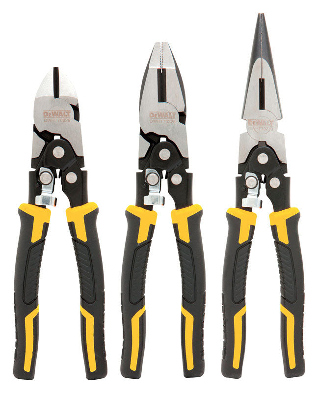 DeWalt 3 pc Chrome Vanadium Steel Pliers Set Assorted in. L