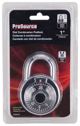 ProSource HD6147763-3L Padlock, Standard Shackle, 1/4 in Dia Shackle, 1-1/4 in H Shackle, Steel Shackle, Steel Body
