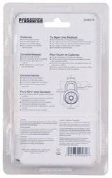 ProSource HD6147763-3L Padlock, Standard Shackle, 1/4 in Dia Shackle, 1-1/4 in H Shackle, Steel Shackle, Steel Body