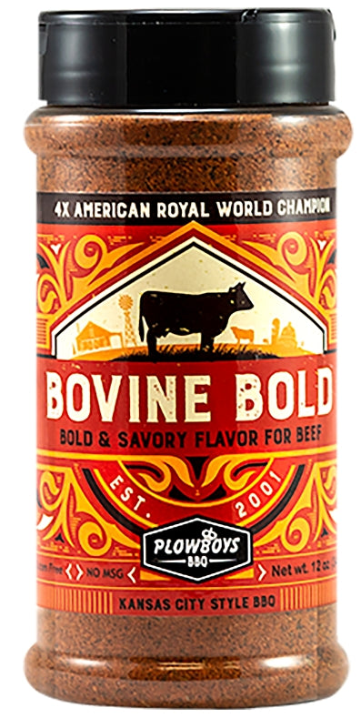 Plowboys Barbeque PF02025 Bovine Bold BBQ Rub, 12.5 oz Jar