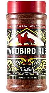 Plowboys Barbeque PF02008 Yard Bird BBQ Rub, Heat, Sweet, 16 oz Jar