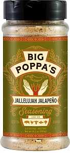 Big Poppa's OW86155-C BBQ Seasoning, Jallelujah Jalapeno, 14.2 oz Shaker