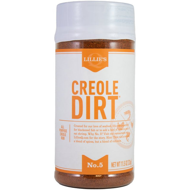 Lillie's Q LQ00107-C Creole Dirt Rub, Cane Sugar, Chili Pepper, 11.5 oz Jar