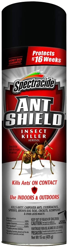 Spectracide Ant Shield HG-51200 Ant Killer, Pressurized Liquid, Spray Application, Indoor, Outdoor, 15 oz Aerosol Can