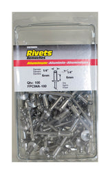 Surebonder 1/4 in. D X 1/4 in. Aluminum Rivets Silver 100 pk