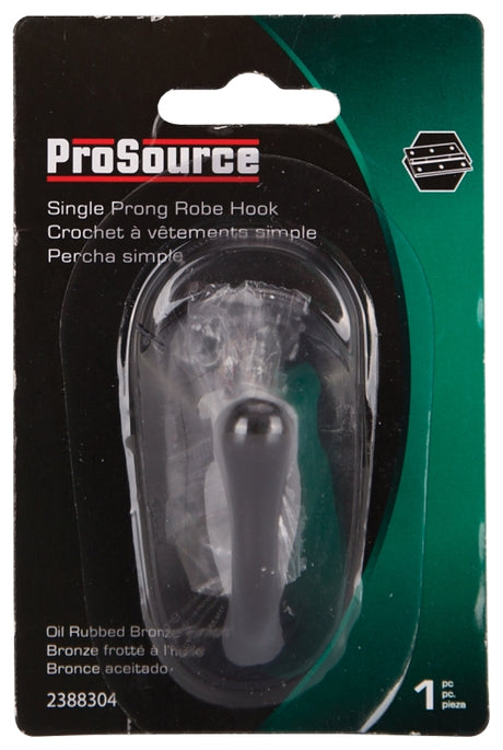 ProSource H63ORB-PS Coat and Hat Hook, 22 lb, 1-Hook, 1-1/8 in Opening, Zinc, Oil-Rubbed Bronze