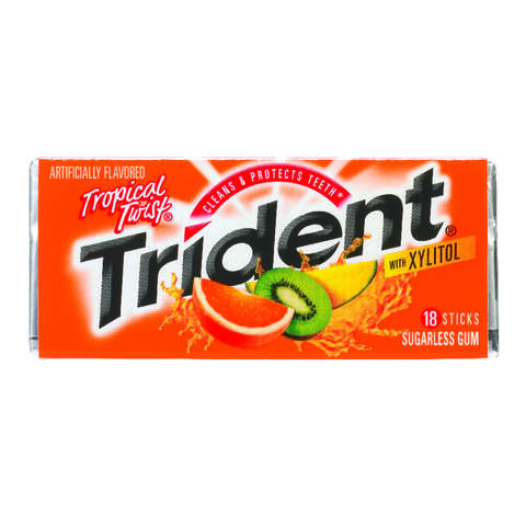 Trident Sugar Free Tropical Twist Chewing Gum 14 pk, Pack of 12