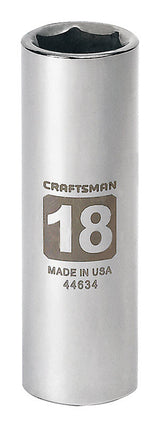 Craftsman 18 mm X 1/2 in. drive Metric 6 Point Deep Socket 1 pc
